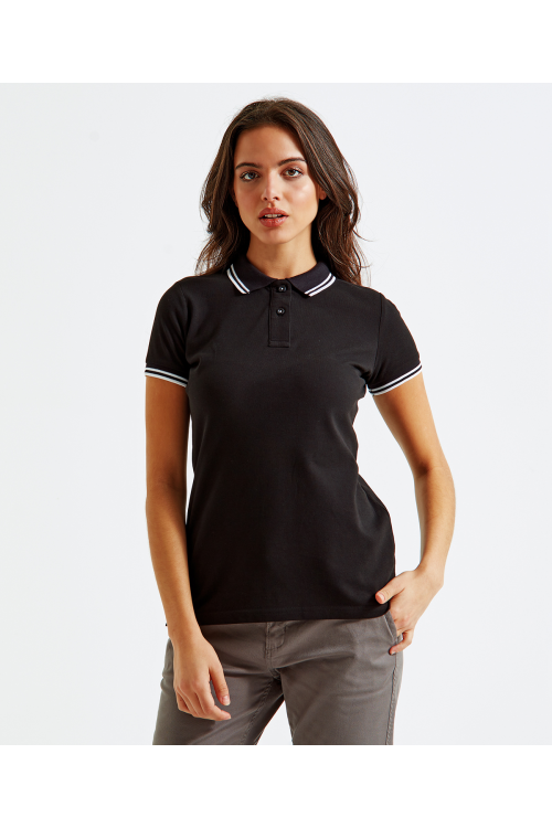 Polo passepoilé coupe classique femme - col contrasté