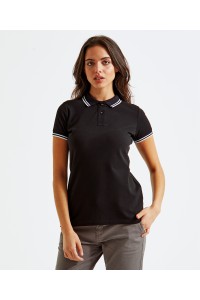 Polo passepoilé coupe classique femme - col contrasté