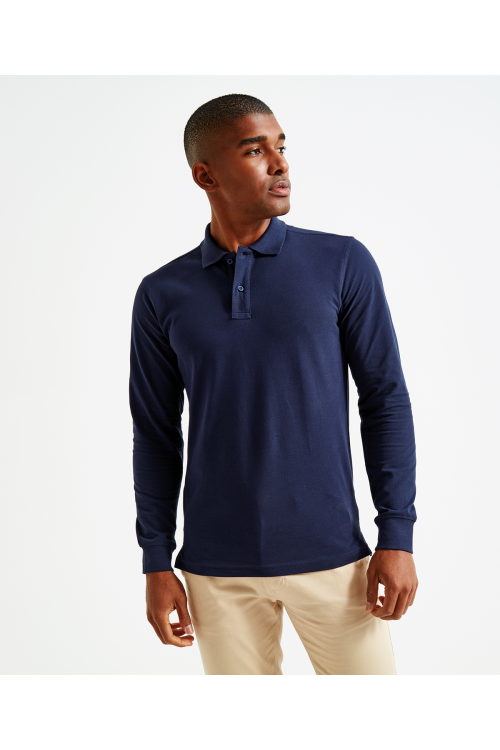 Polo coupe classique à manches longues homme