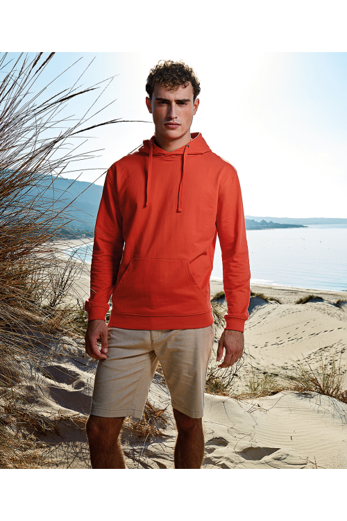 Sweat à capuche homme délavé vintage « coastal » en mailles bouclettes