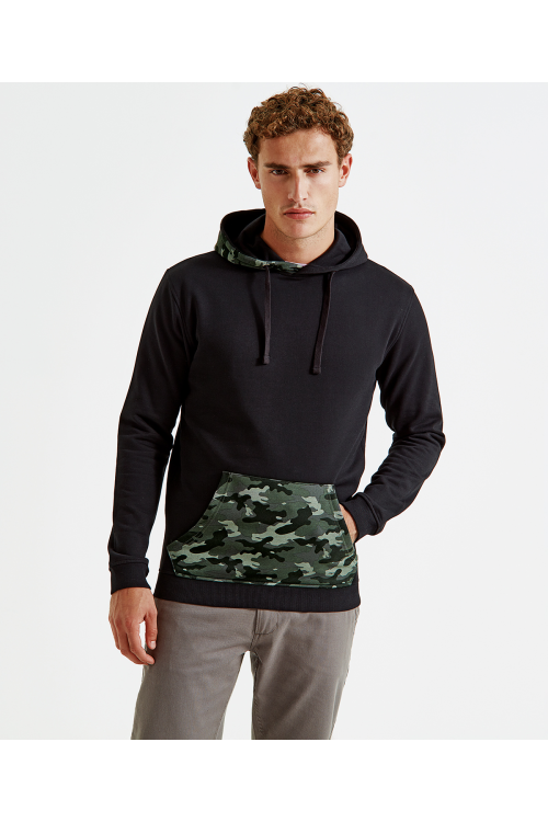 Sweatshirt à capuche homme à imprimé camouflage