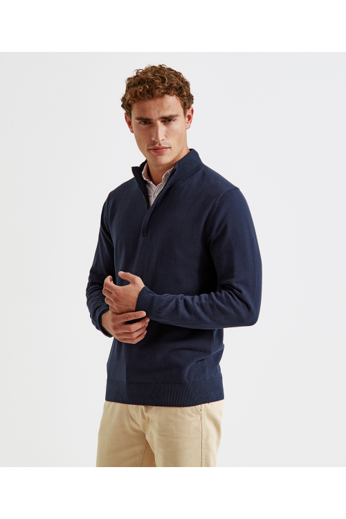 Pull homme zip 1/4