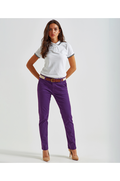 Pantalon chino en coton coupe classique femme