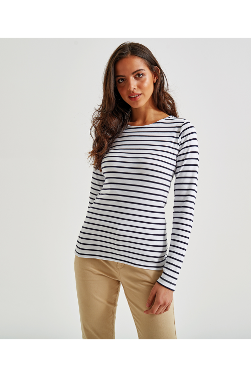 T-shirt marinière « coastal » femme à manches longues