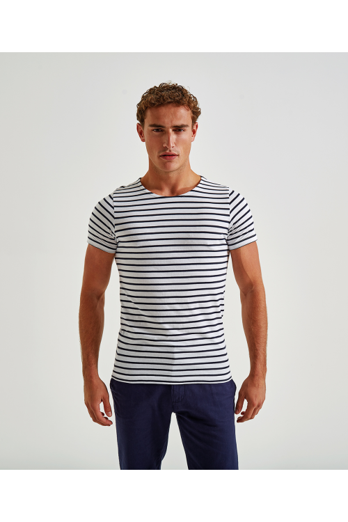 T-shirt marinière « coastal » homme à manches courtes