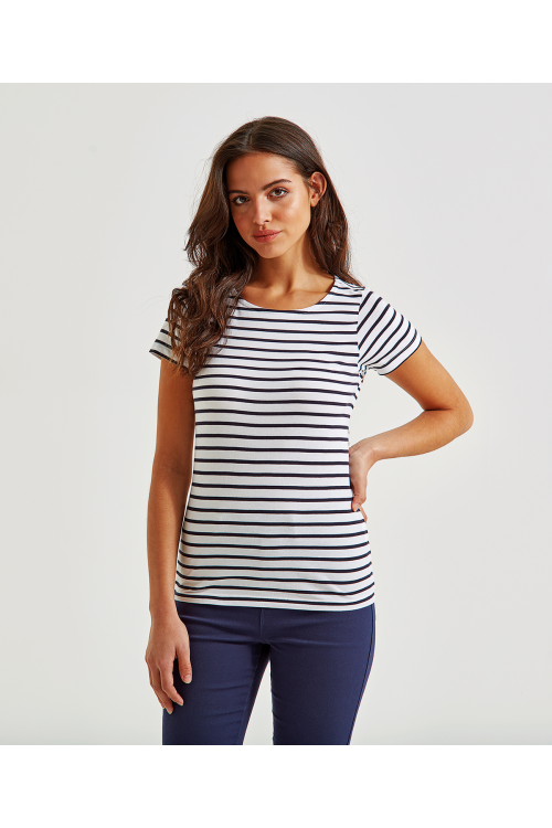 T-shirt marinière « coastal » femme à manches courtes