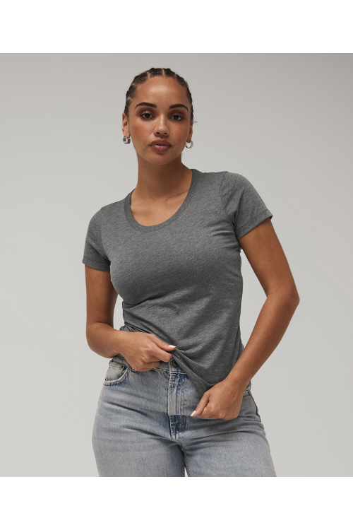 T-shirt col rond en triple mélange