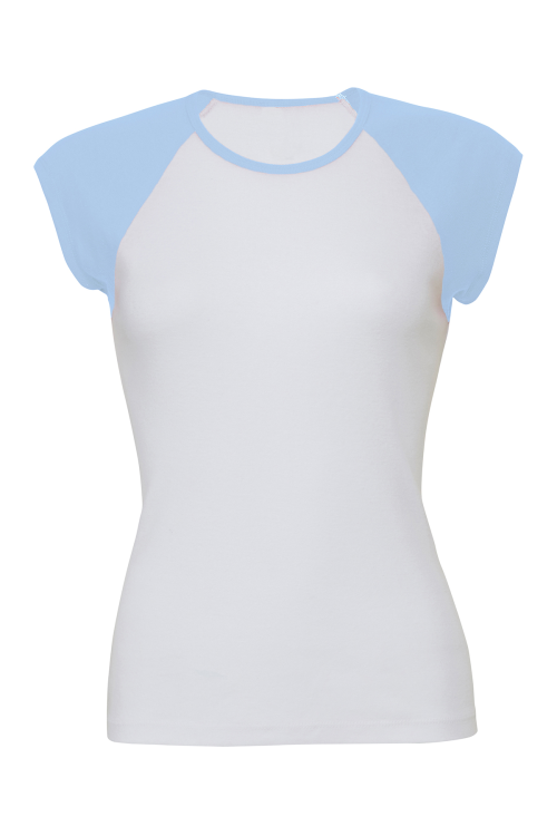 T-shirt raglan contrasté à mini-manches