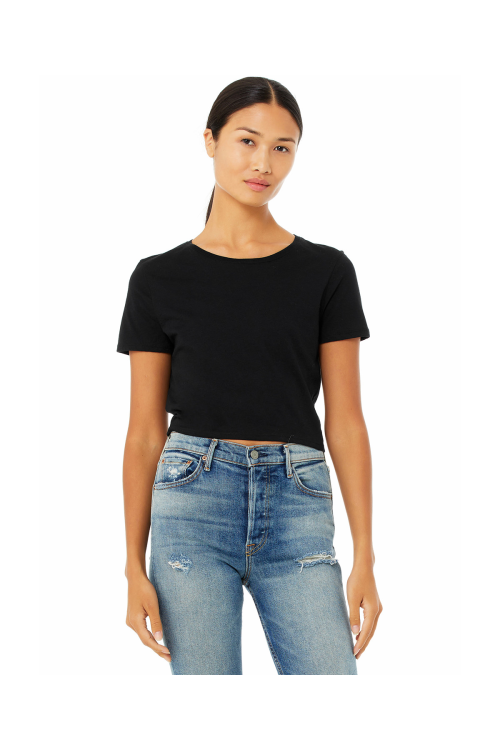 T-shirt crop top femme en polycoton
