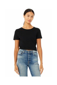 T-shirt crop top femme en polycoton