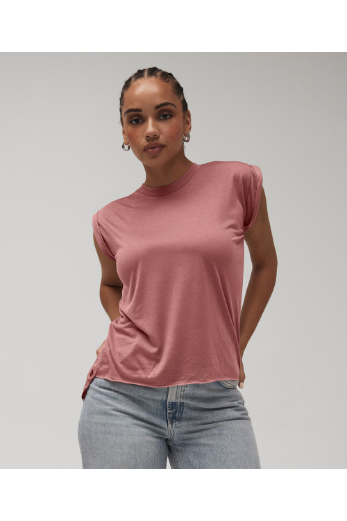 T-shirt femme ample aux manches retroussées