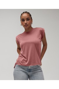 T-shirt femme ample aux manches retroussées