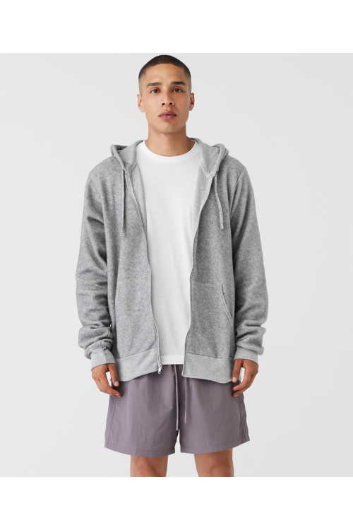 Sweat-shirt à capuche zippé unisexe avec finition peu de pêche