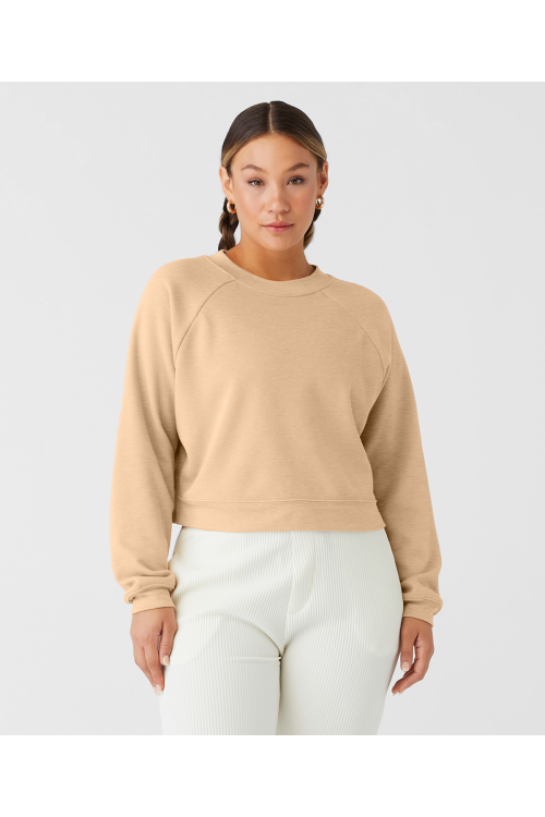 Sweat-shirt col rond femme avec manches raglan