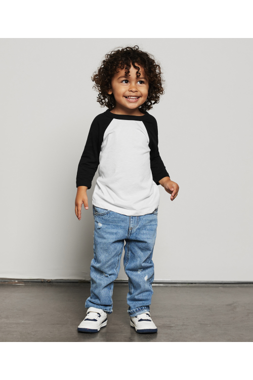 T-shirt de baseball jeune enfant à manches 3/4