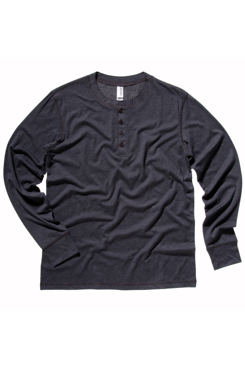 T-shirt manches longues unisexe Henley en jersey