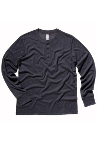 T-shirt manches longues unisexe Henley en jersey