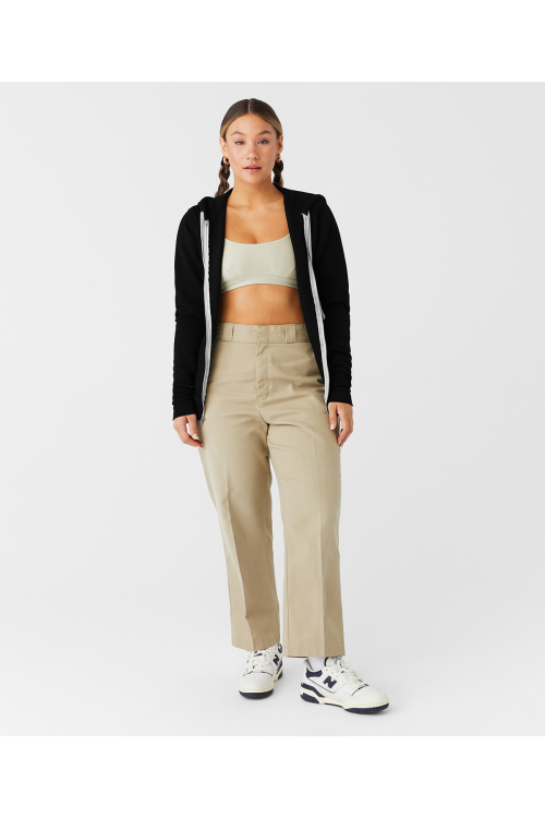 Sweat-shirt à capuche zippé unisexe en triple mélange