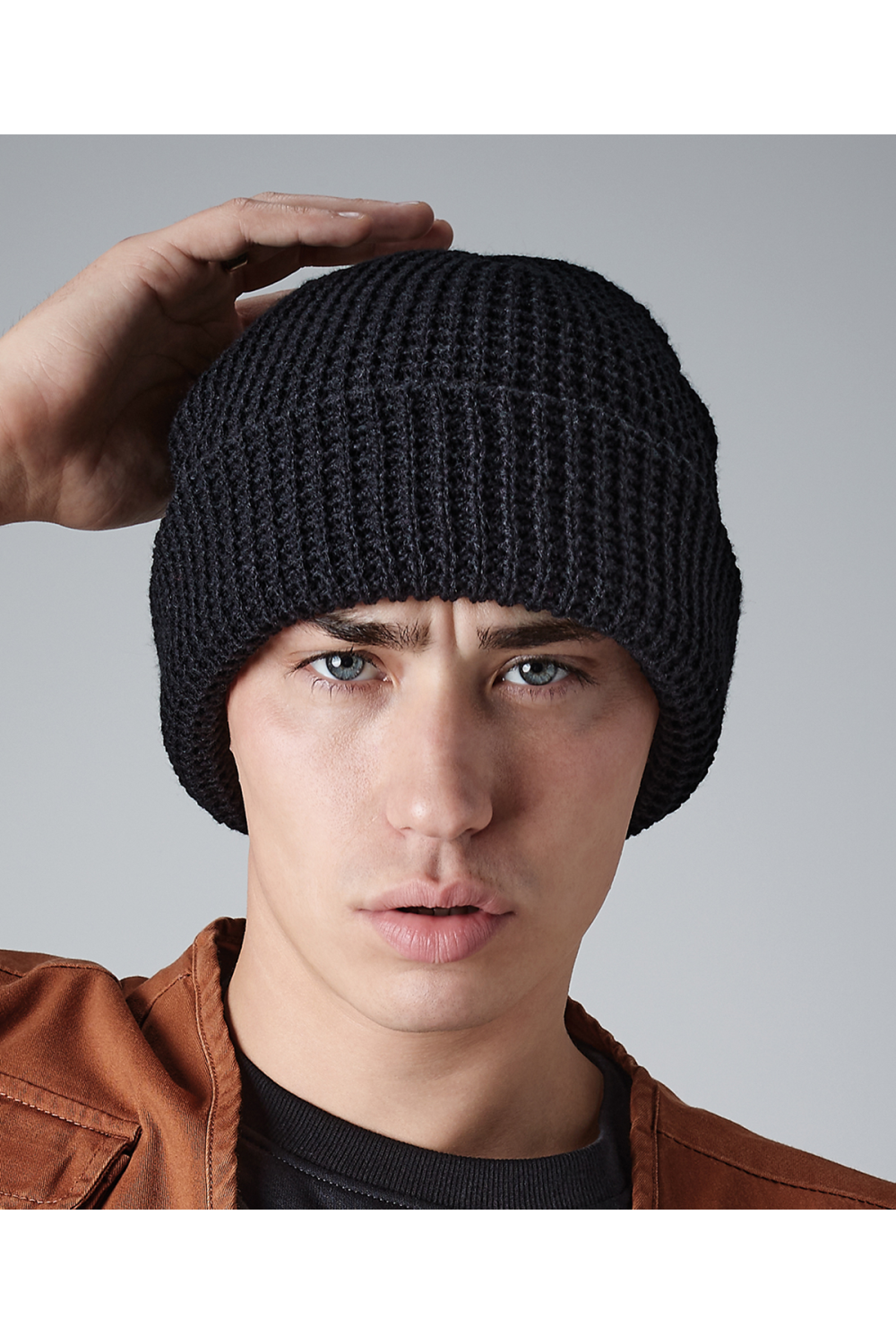 Bonnet classique à tricot gaufré
