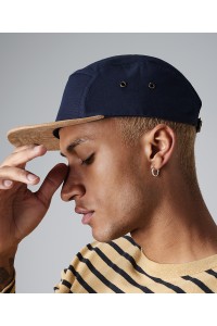Casquette 5 panneaux à visière en daim