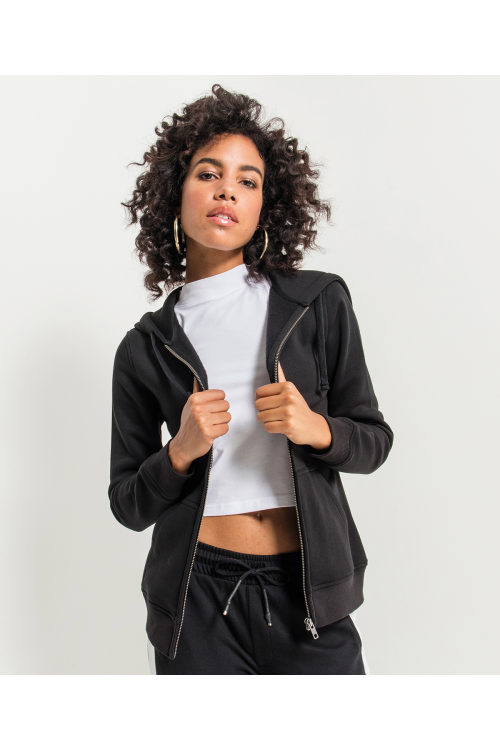 Sweat à capuche femme à fermeture éclair