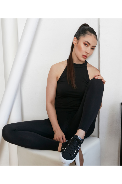 Top court à col roulé femme