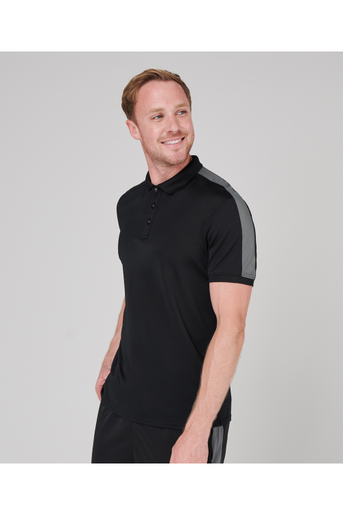 Polo adulte à empiècements contrastés