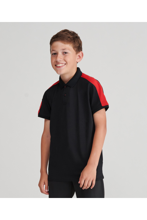 Polo enfant à empiècements contrastés