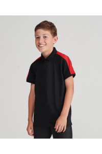Polo enfant à empiècements contrastés