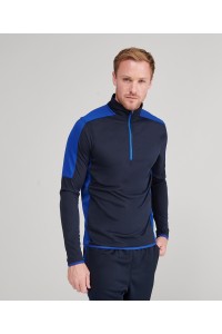 Haut d'entraînement adulte à fermeture éclair 1/4 et empiècements contrastés