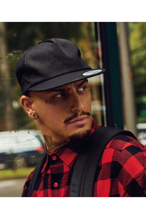 Casquette à bouton-pression à 5 panneaux non texturée (6502)