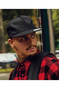 Casquette à bouton-pression à 5 panneaux non texturée (6502)