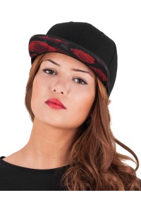 Casquette à bouton-pression avec roses (6089R)