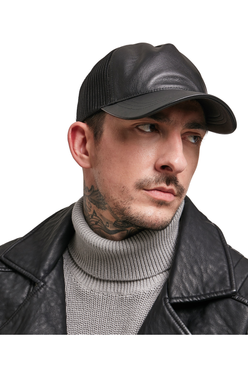 Casquette de camionneur en cuir synthétique (6606LT)