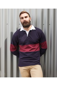 Maillot de rugby à bandes contrastées