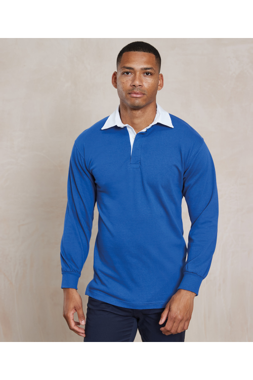 Polo de rugby uni à manches longues