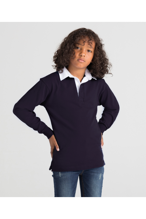 Polo rugby uni à manches longues Enfant