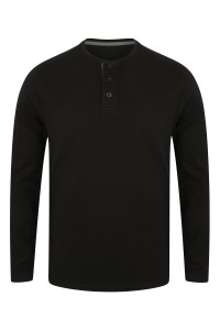 T-Shirt Henley délavé à manches longues