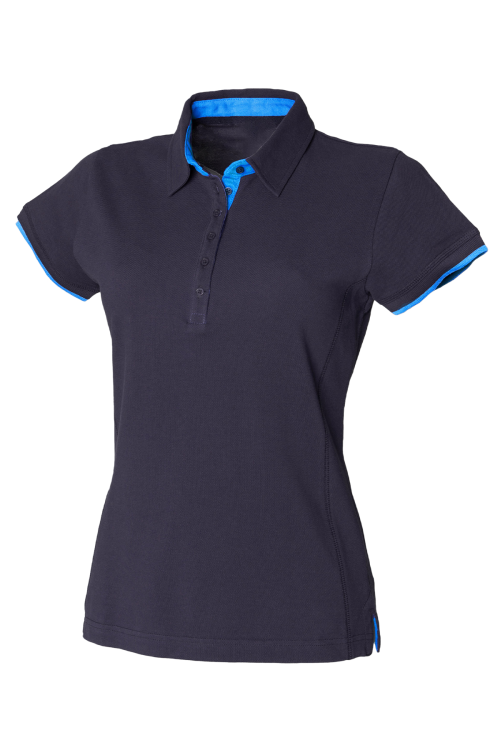Polo en piqué contrasté Femme