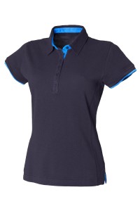 Polo en piqué contrasté Femme