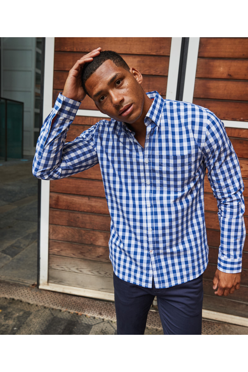 Chemise en coton à carreaux