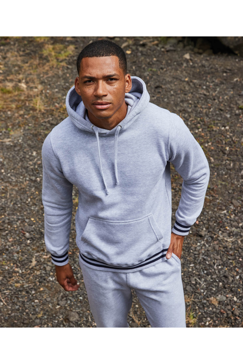 Sweat à capuche avec poignets à rayures