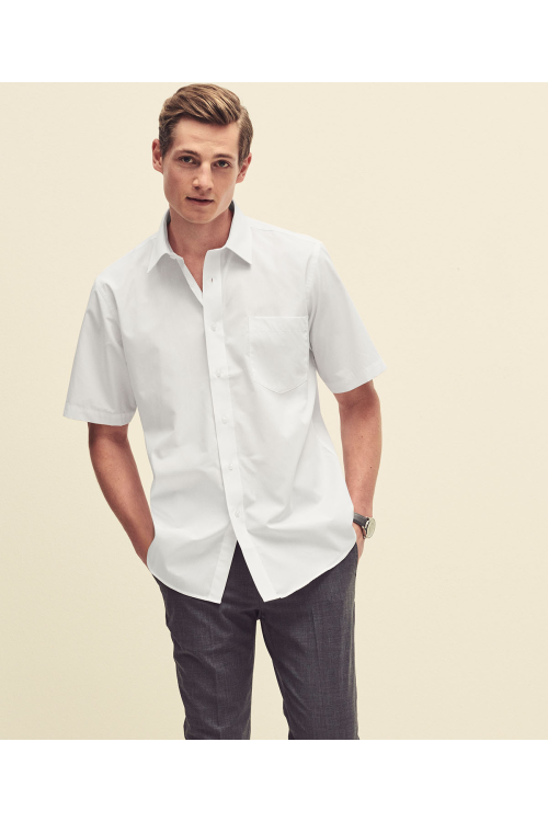 Chemise popeline à manches courtes