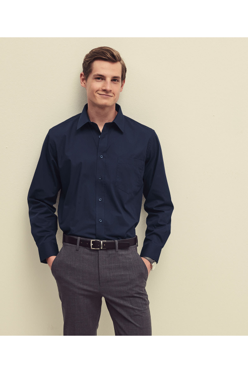 Chemise popeline à manches longues