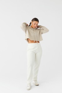 Sweat-shirt crop à capuche femme
