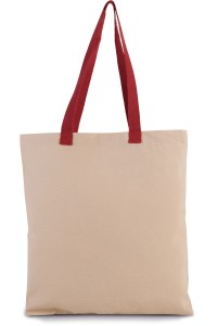 Sac shopping plat en toile avec poignées contrastées
