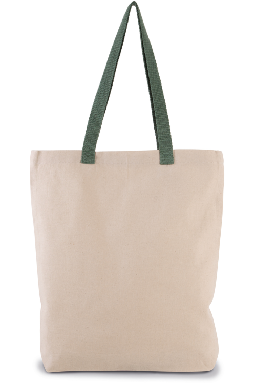 Sac shopping à soufflet avec poignées contrastées