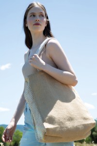 Sac shopping avec soufflet en filet