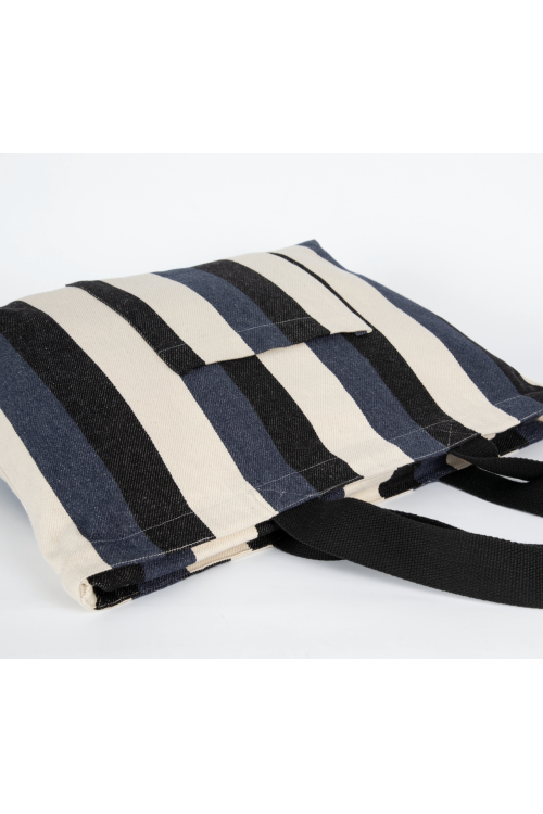 Sac shopping recyclé - Motif rayé