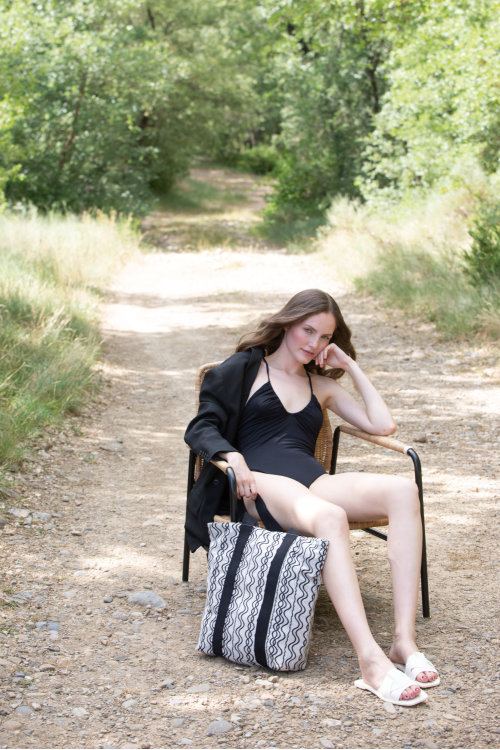 Sac shopping recyclé - Motifs vague